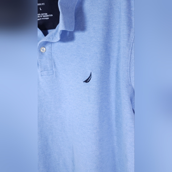 Nautica Classic Fit Women's Golf / Polo Shirt Size Large Baby Blue - Picture 3 of 10